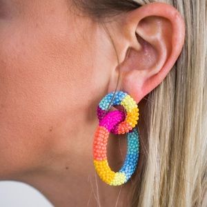 NEW Baublebar Emma Hoop Beaded Earrings